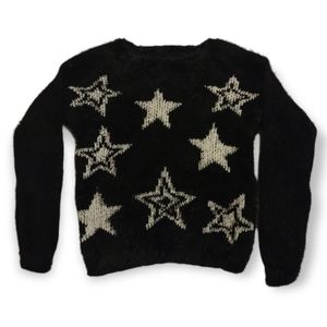 Juicy Couture little girls star fuzzy fluffy eyelash sweater black size S